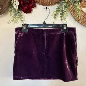 LIME Plum Purple Velvet Mini Skirt size s